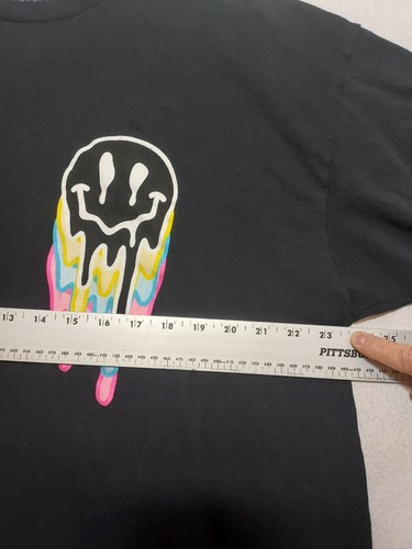 Popular Camiseta Veneno Adulto Talla 2X Gráfico Derretimiento Cara Smiley Negro Algodón Crew - Imagen 6 de 8