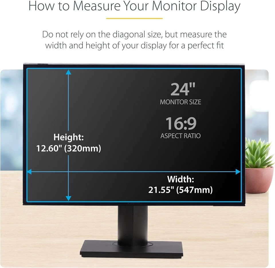Startech 24" 16:9 Privacy Screen Filter for Computer Monitors, TAA Compliant - Image 4 of 4
