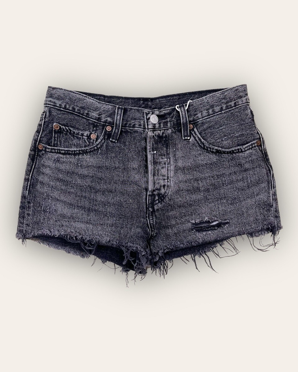 Levi's 501 Women's in Fun Night Mid Rise Black Cut-Off