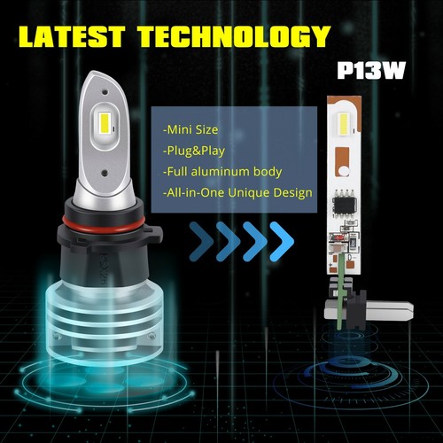5530 LED Fog Light Bulbs,All Metal One Piece Heavy Duty, 2504,5202,9006,9145,H11 - Picture 41 of 53