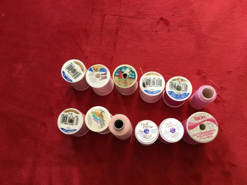 Pink Thread Lot - 12 spools sewing thread in various shades of Pink - Picture 3 of 4