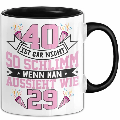 40. Geburtstag Frauen Geschenkidee Kaffee-Becher Mutter Mama Geschenk Zum 40.