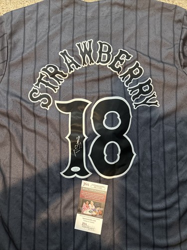 NEW YORK METS- DARRYL STRAWBERRY SIGNED AUTOGRAPH JERSEY JSA COA CITY CONNECT - Picture 3 of 6