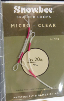 Snowbee Braided LOOPS 20lb | 9,1kg 4 Stück MICRO - CLEAR