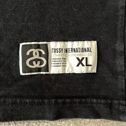 Stussy T Shirt Womens Size XL Black Gray 3/4 Sleeve V Neck Streetwear - Picture 4 of 8