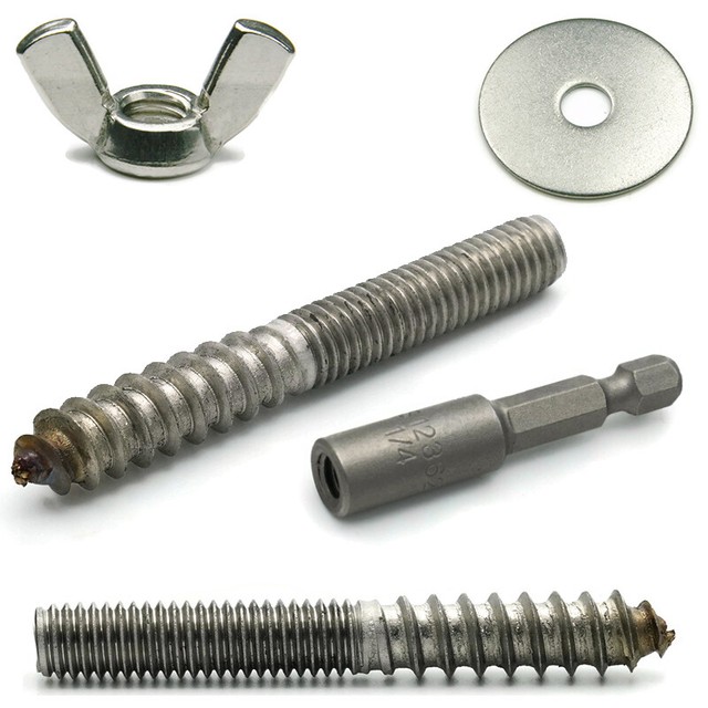Hurricane Hardware Shutter Kit Stainless Steel Hanger Bolts Nuts