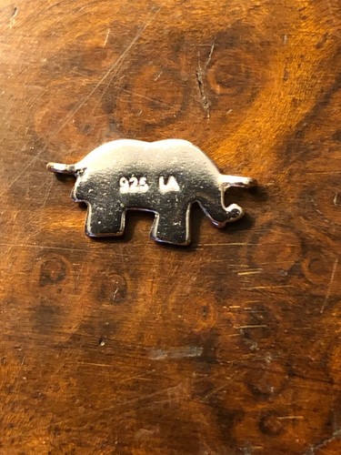 Lot of 3 Sterling Silver Charm Pendants - Elephant, Rhino & Amethyst - Picture 4 of 7
