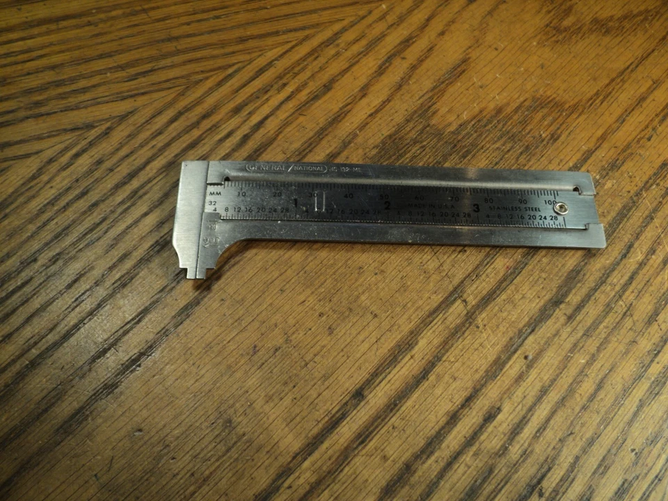 Vintage General/National 3" / 100mm Caliper Tool No. NS-132-ME  4-3/4" Long USA - Image 2 of 4