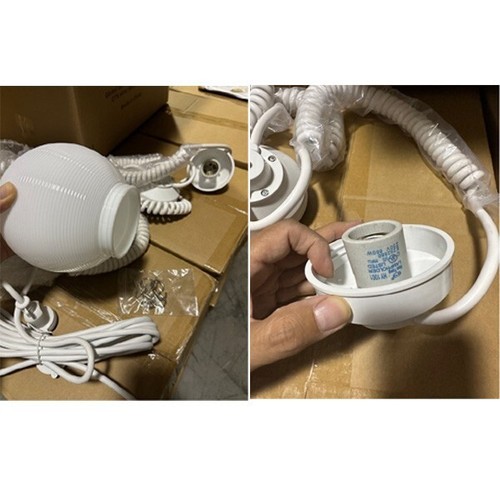 Outdoor String Lights 8-Globe Light Set White Globes Free Shipping - Picture 2 of 2
