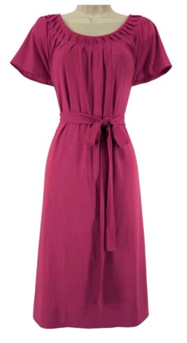 Talbots Pink Pleated Neckline Soft Knit Dress with Tie Size 2X 18 20 Summer Plus