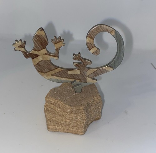 Scultura artistica in metallo geco lucertola sud-ovest Lazart decorazione figura 3,5 - Foto 2 di 6