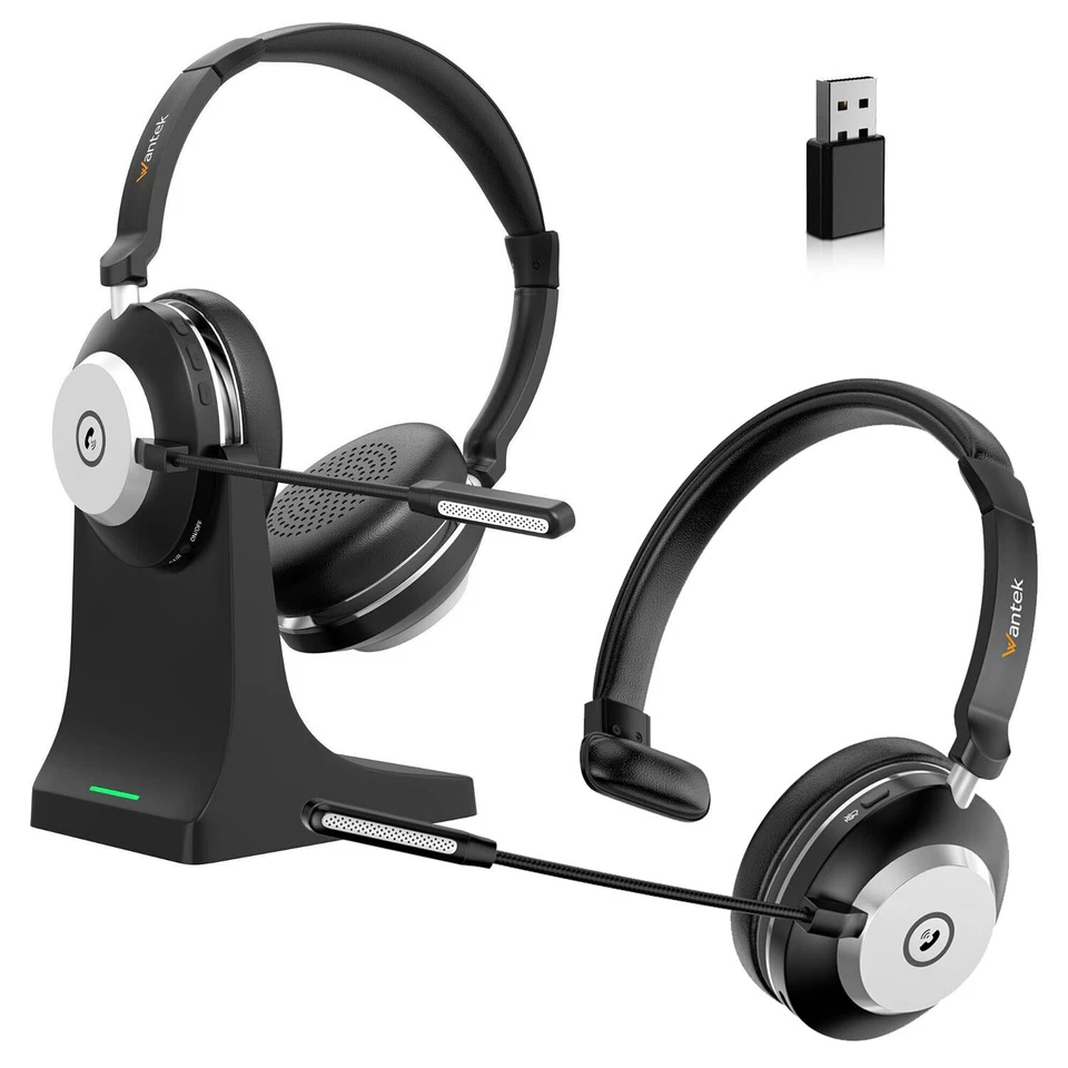 Kabelloses Kopfhörer Mikrofon USB-Dongle Bluetooth Headset für PC/Laptop/Handys - Bild 2 von 4