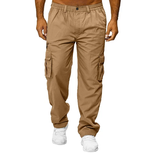 Mens Cargo Combat Work Pants Joggers Pockets Gym Sports Elastic Waist Trousers - Picture 6 of 18