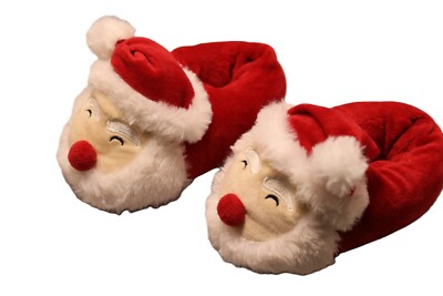 Holiday Christmas Kids Santa Slippers Kids Size 4/5