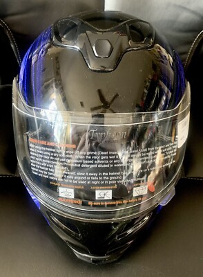 Motorcycle Helmet ~ Typhoon ~ Black, Blue, White ~ M ~ 56-57cm ~ 2018 ~ ! !