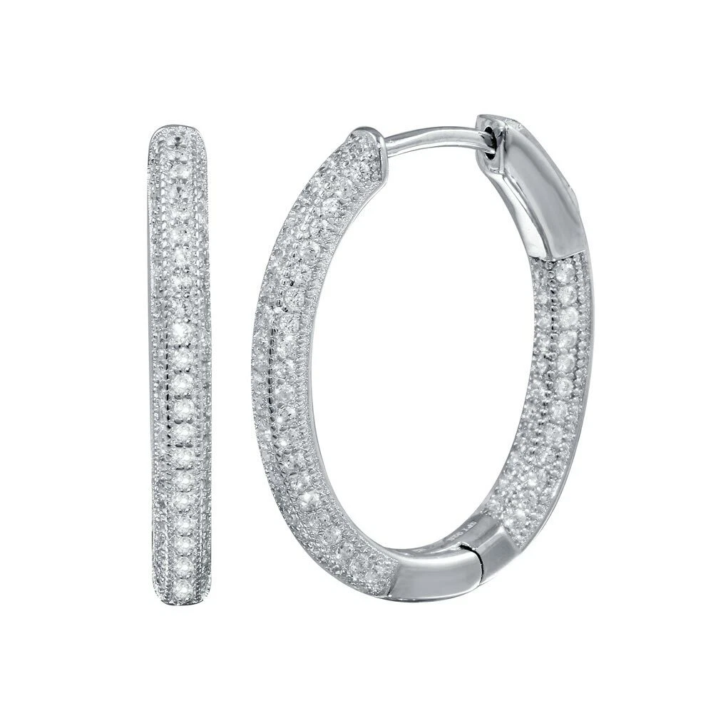 Man made diamond hoop earrings Clearance