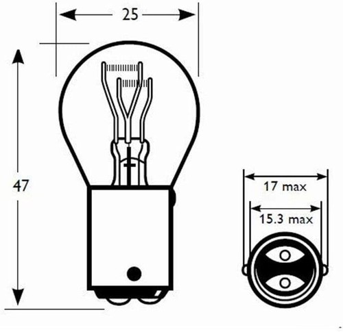 MR-Style 10 x (Stück) BAY15D P21W/5W 24V 21 Watt 5 Watt Bremslicht Rücklicht - Bild 2 von 3