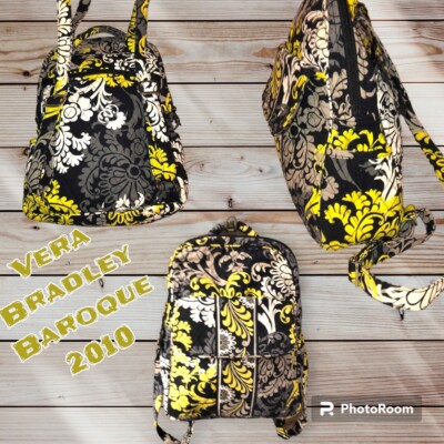 Vera Bradley Backpack Sm Quilted Cotton Zip Yellow Floral  display picture 2