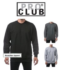 Pro Club Men's Heavyweight Plain Crew Neck Fleece Pullover Sweatshirt Sweater