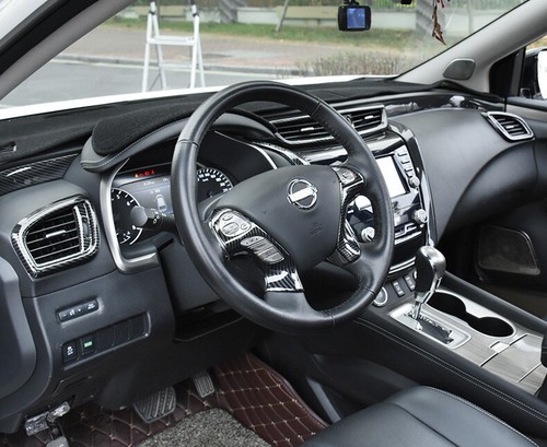 For Nissan Murano 2015-2021 Carbon Fiber ABS Steering Wheel Button Cover Trim 2* - Bild 4 von 20