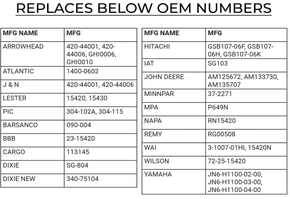 Generador de arranque para carro de golf Yamaha G16-G22 GSB107-06 GHI0002 3-1007-01HI Foto 4 de 4