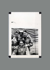 WW2 Era Photo U.S. Smiling Army GIs Tent Camp