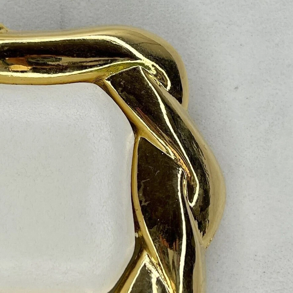 Day-Lor EE. UU. Vintage Tono Dorado Blanco Imitación Cuero Centro de mesa Hebilla de cinturón Foto 4 de 4