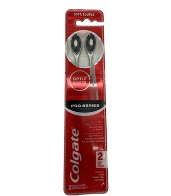 Colgate Optic White Pro Series  Toothbrushes, Adult Soft Toothbrushes, 2 Pack