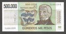 Argentina 500000 Pesos N.D. (1981); AU+; P-309; BNB-B362b; Soldiers with muskets