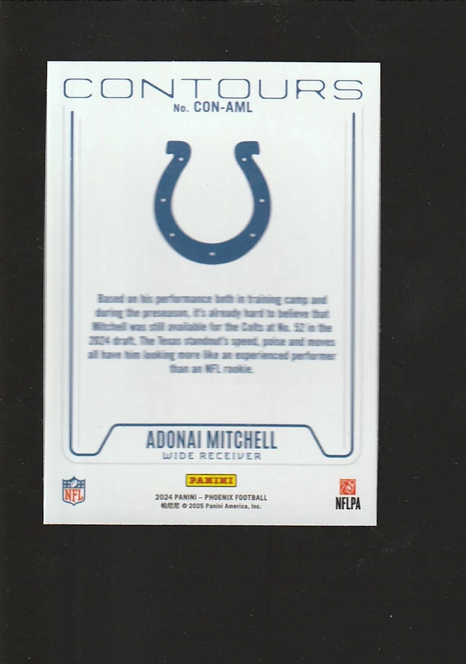 2024 Panini Phoenix - Contours Adonai Mitchell #CON-AML Lazer (RC) - Image 2 of 2