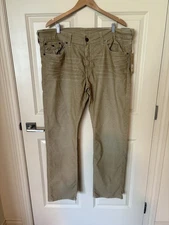 TRUE RELIGION~ Men's Straw Ricky Relaxed Straight Fit Corduroy Pant~SZ 42~NWT~