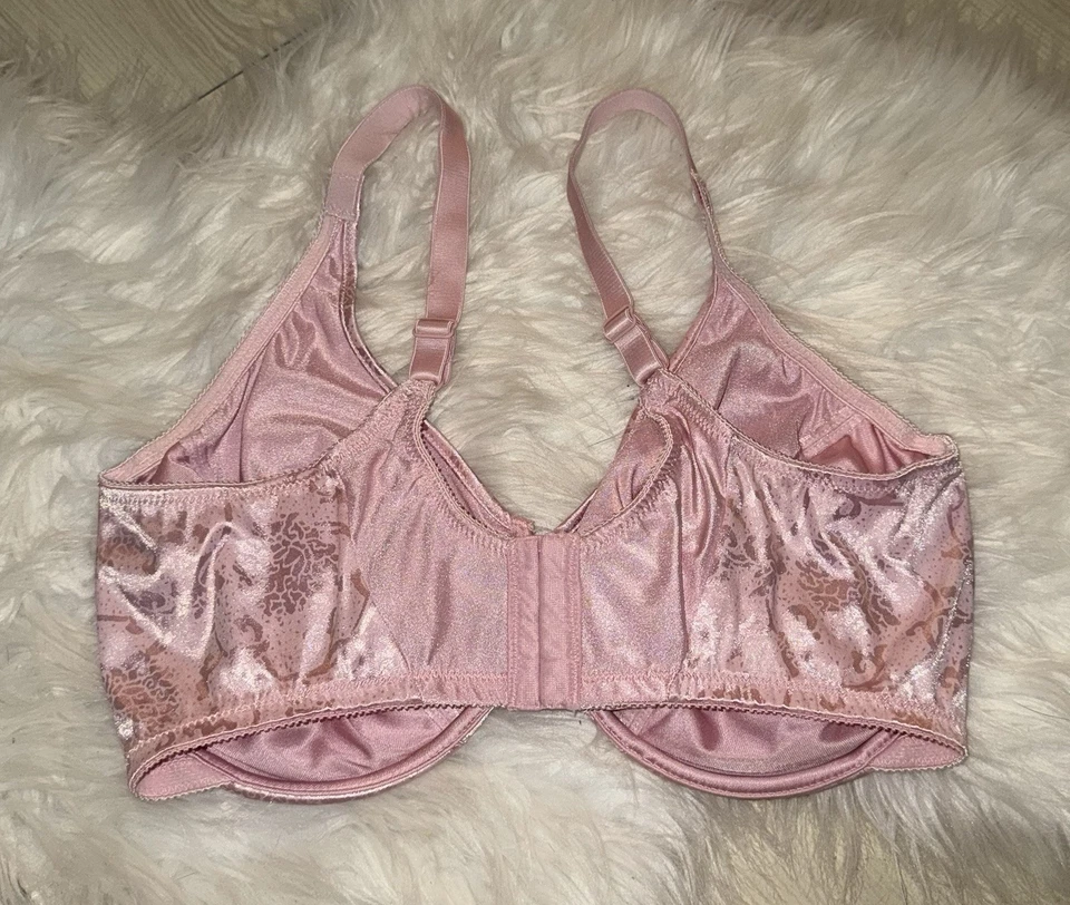 Sujetador satinado vintage 5303 estampado sin relleno UW Lovers nudo para mujer 38DD rosa Foto 4 de 4