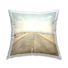 Desert Freeway Scenery Design by RB Indoor Printed Throw Pillow, 18 x 7 x 18,...