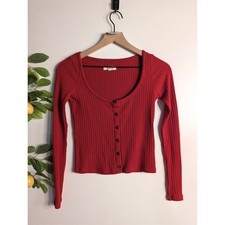 Madewell Red Long Sleeve Top Sz XXS