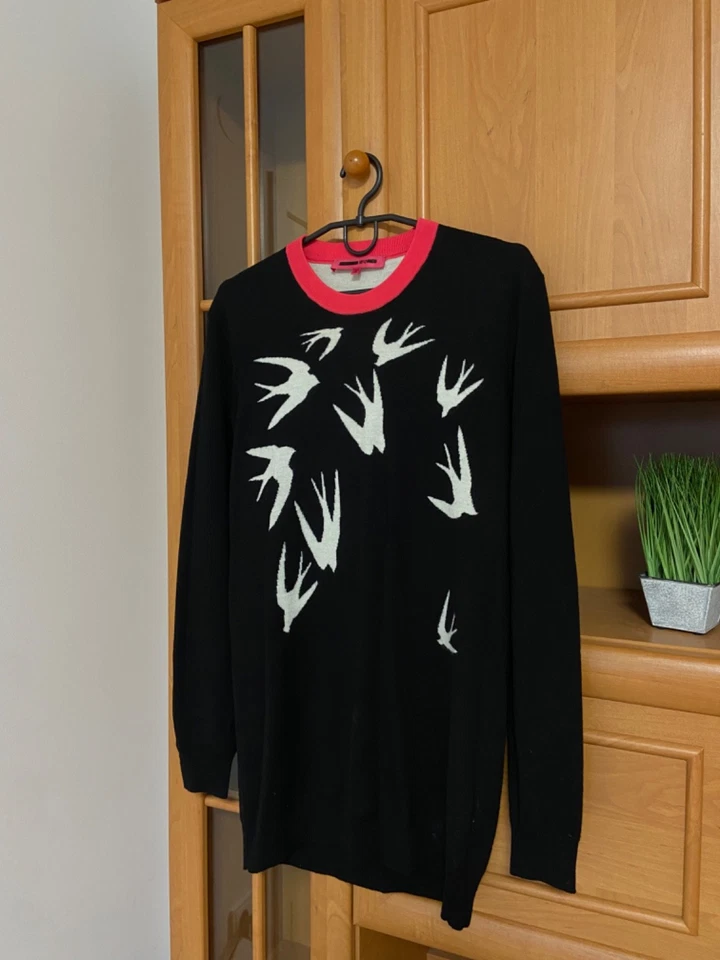 Suéter Alexander McQueen para mujer negro/rosa manga larga poliéster/lana talla M Foto 3 de 4