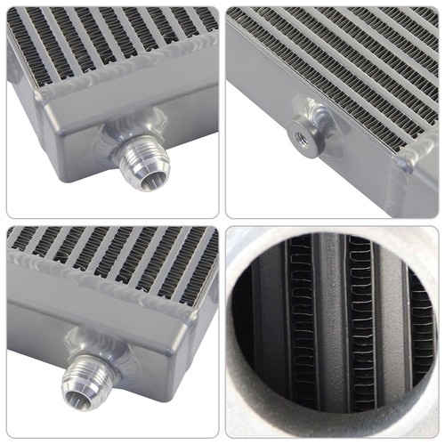 Universal Cross Flow Medium AN10 Oil Cooler Silver + Dual 5.5'' Electric Fan Kit - Picture 7 of 10