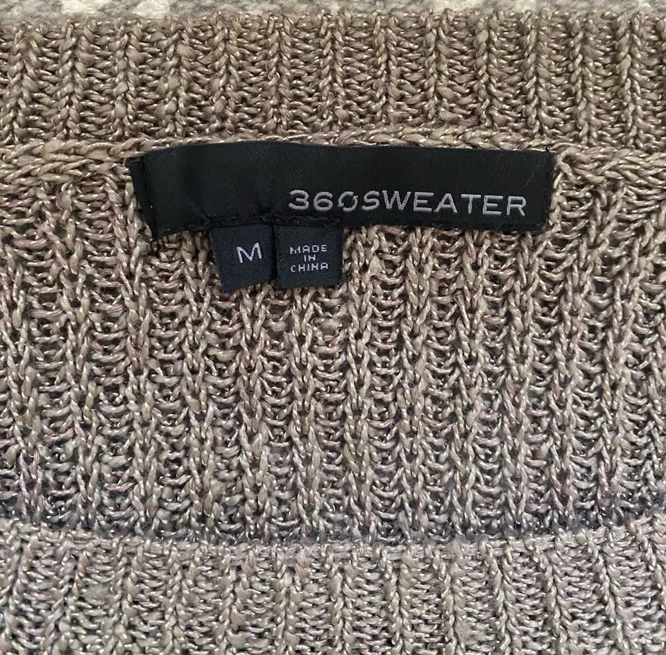 Suéter 360Sweater Mujer Mediano Bloque de Color Beige Negro Blanco Mezcla de Lino Y2K Foto 2 de 3