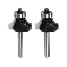 2pcs Roundover Router Bit 15/64" Shank 1/4" Radius Carbide Tipped Tool