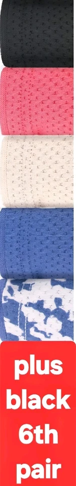 尺寸 10 Fruit of the Loom 签名透气高帮 6PK 蓝色羊绒 + 礼物 — 第 2/4 张图片