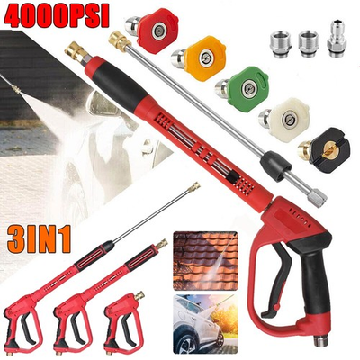 #ad 4000PSI High Pressure Car Power Washer Spray Gun Wand Lance Nozzle Tips Hose Kit $31.98