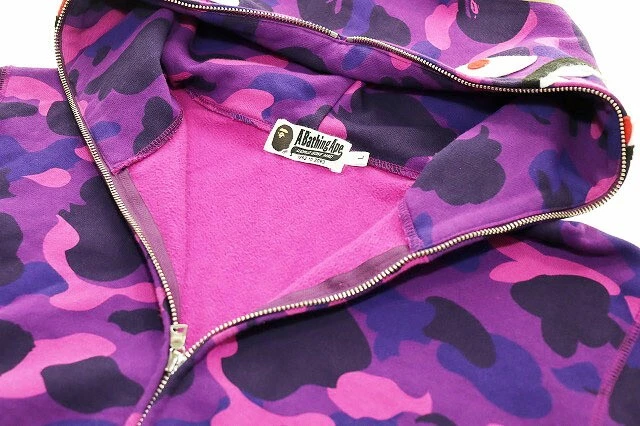 A BATHING APE (BAPE) Felpa con cappuccio A Bathing Ape ABC Shark viola L