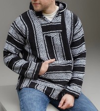 NWOT Surfer Baja Mexico Mexican Poncho Hoodie Jacket Jacket Size Xl Mens Beach   