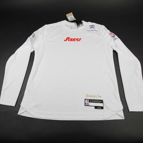 Philadelphia 76ers Nike NBA Authentics Dri-Fit Long Sleeve Shirt Men's New