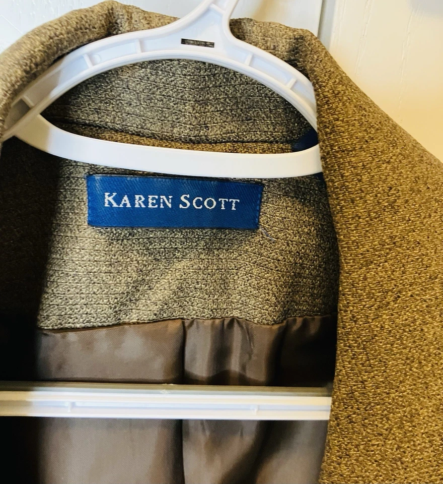 Chaqueta Karen Scott Beige 100% Poliéster Mujer Talla 16 Foto 2 de 4