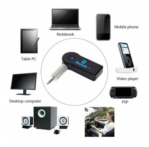 Bluetooth Receiver AUX Adapter 3.5mm Jack Phone Audio Car Radio with Mic - Picture 5 of 5