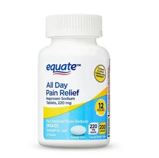 Equate All Day Pain Relief Naproxen Sodium Caplets, 220 mg (200 Count)