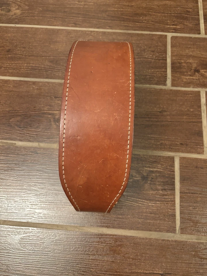 Hebilla de cinturón de levantamiento de pesas de cuero marrón vintage Altus pequeña 24-28 Foto 4 de 4