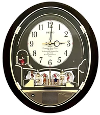 EUC Seiko Melodies In Motion Musical Wall Clock Beatles Songs QXM115BRH