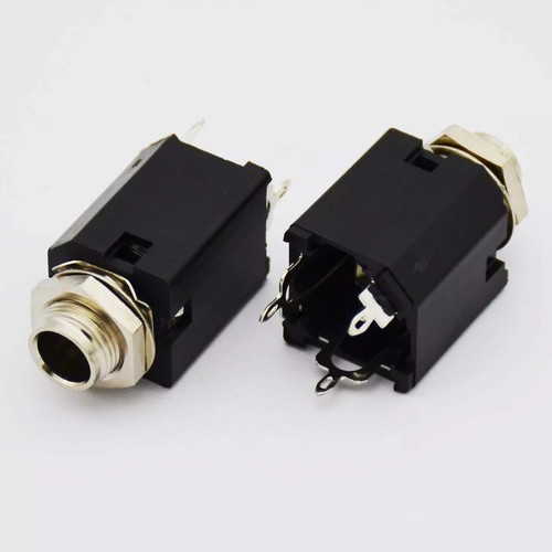 10PCS 1/4" 6.35mm Stereo Jack Socket Audio Plug For Guitar Pedal/Amp/ Diy New - Picture 4 of 7