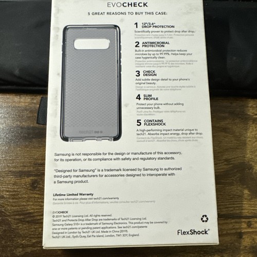 Tech21 Evo Check Case for Samsung Galaxy S10 Plus - Smokey/Black - Picture 3 of 3